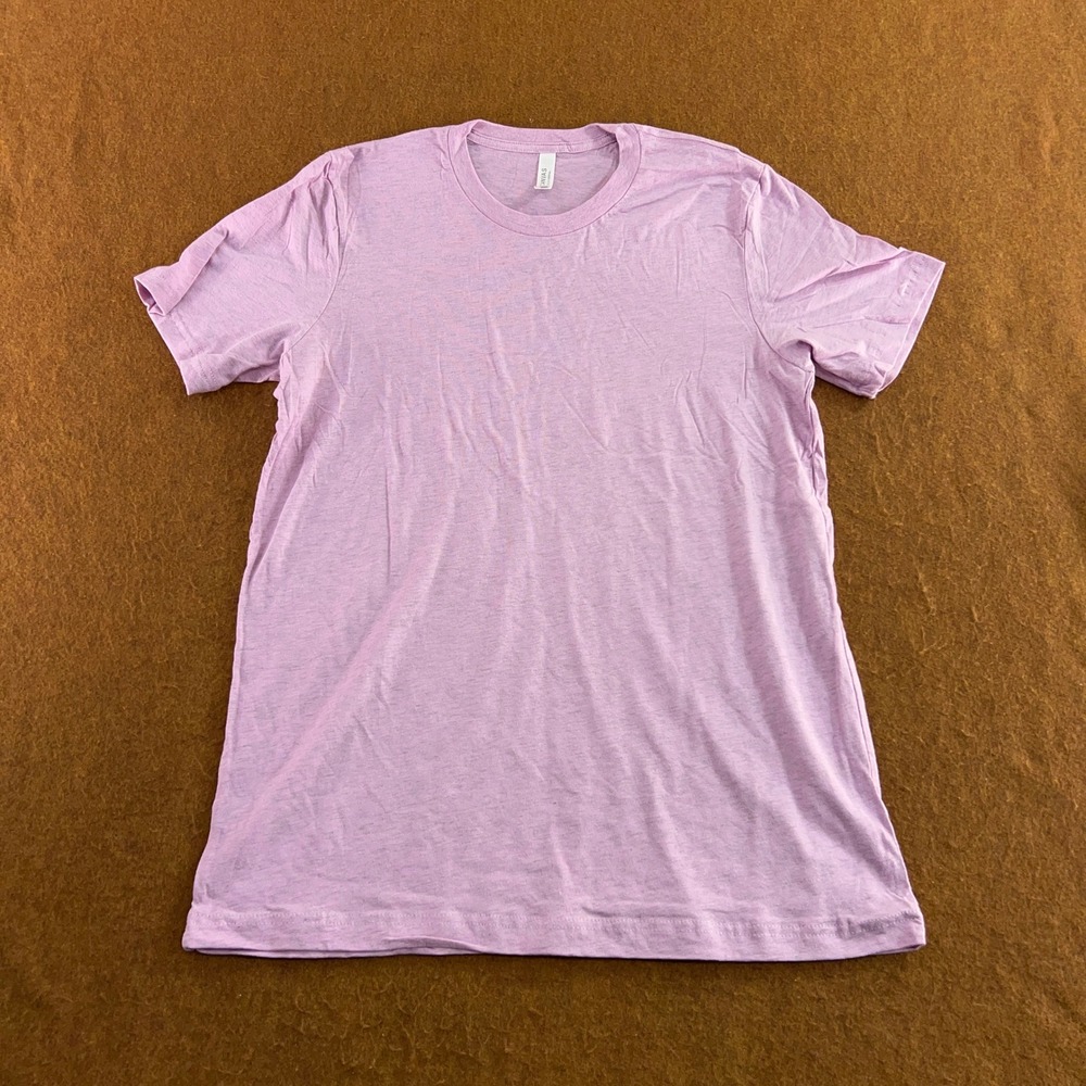 Bella Canvas Mens Large Purple Heathered Short Sleeve Crew Neck T-Shirt New